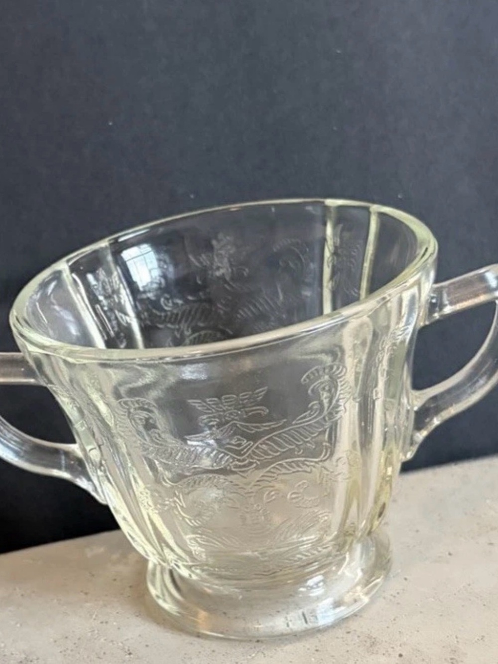 Federal Glass Patrician Clear Open Sugar Bowl Depression Glass - Picture 3 of 4